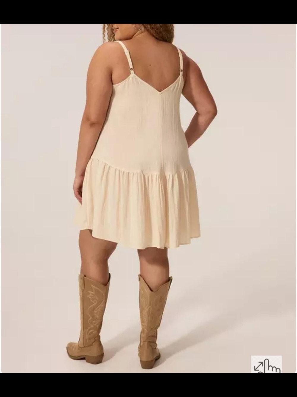 torrid Cream Lace-Front Flounced Mini Dress - Picture 3 of 5